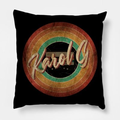 Karol G Vintage Circle Art Throw Pillow Official Karol G Merch