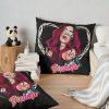 Karol G With Red Hair Illustration With Bichota Throw Pillow Official Karol G Merch