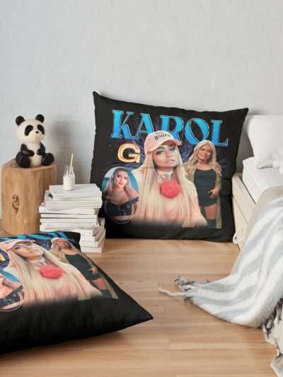 Karol G Bootleg Throw Pillow Official Karol G Merch