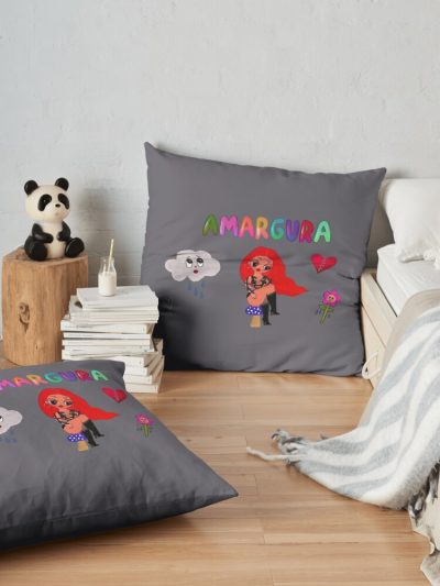 Amargura Karol G Lyrics Throw Pillow Official Karol G Merch