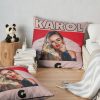 Karol G Vintage With Pink Background Throw Pillow Official Karol G Merch