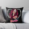 Karol G With Red Hair Illustration With Bichota Throw Pillow Official Karol G Merch