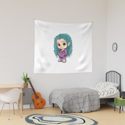 Karol G Hair Blue Tapestry Official Karol G Merch