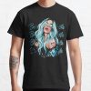 Karol G With Blue Hair Illustration With Bichota Words On The Background T-Shirt Official Cow Anime Merch